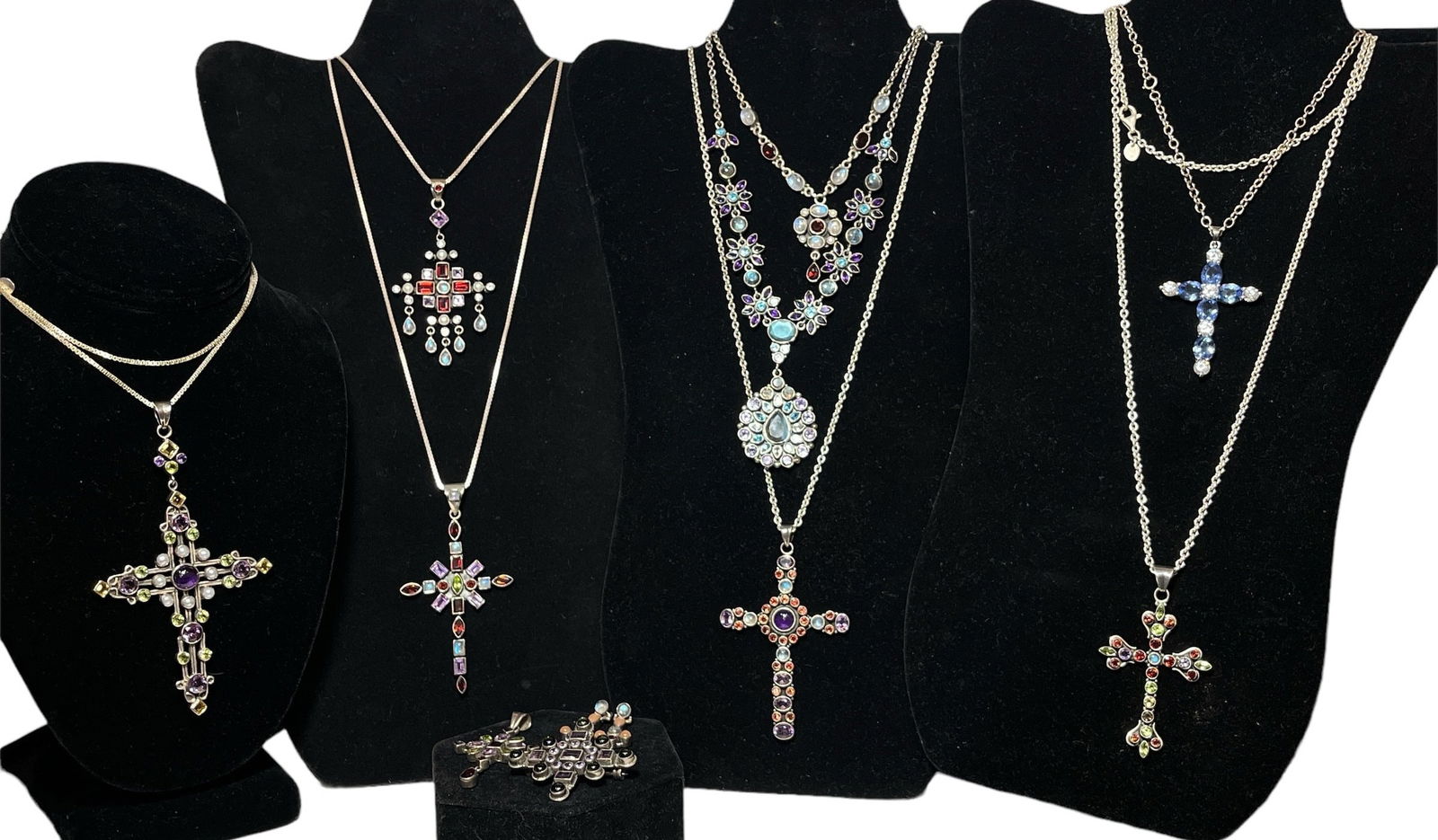 Collection Sterling Silver Cross Necklaces, Earrings (1 of 15)