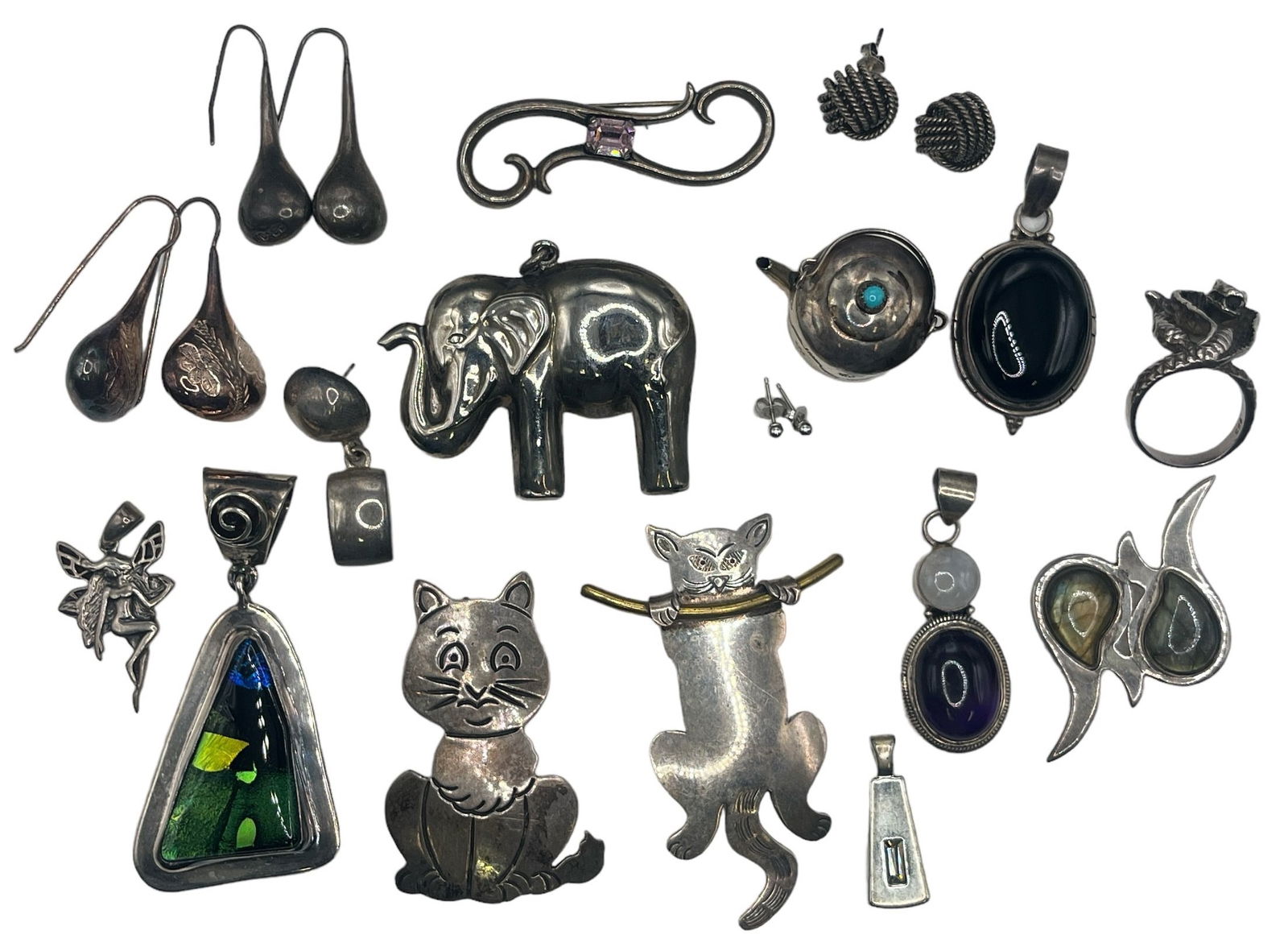 Collection Assorted Postmodern Mostly Sterling Silver Jewelry (1 of 9)