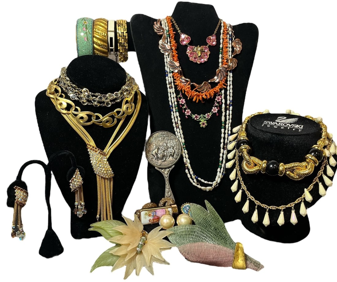 Collection Vintage Rhinestone, Coral Costume Jewelry, HOBE, KATE SPADE, MIRIAM HASKELL (1 of 10)