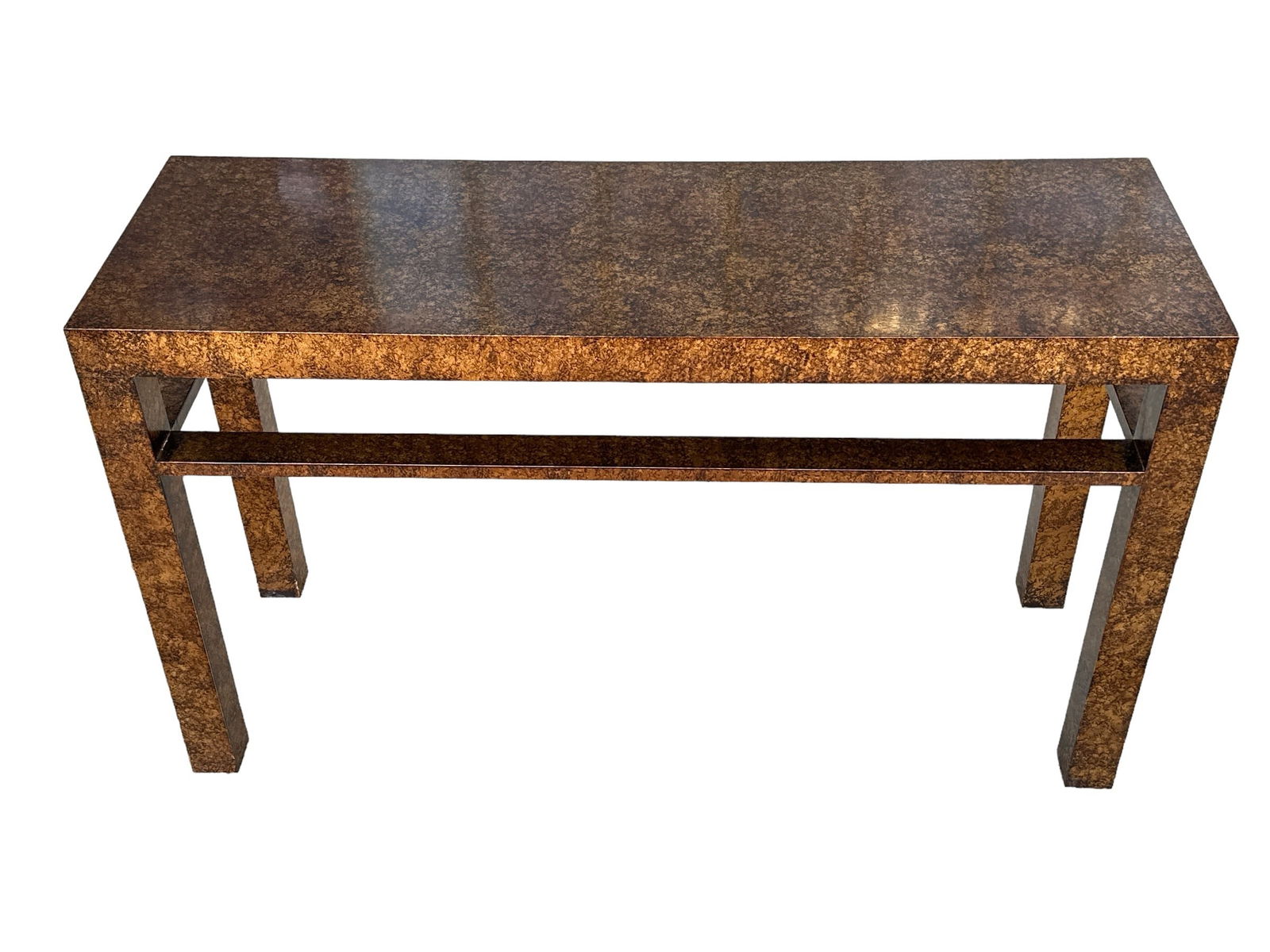 Mid Century HENREDON Faux Tortoise Shell Parsons Table (1 of 10)