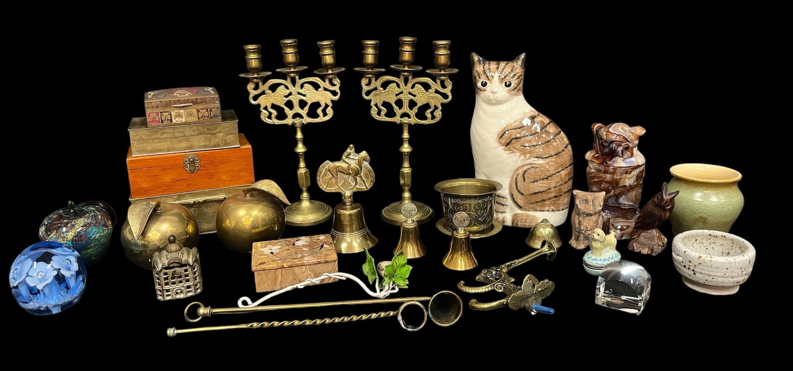 Large Collection Brass, Glass Desk Articles (1 of 7)