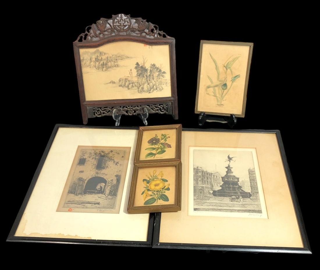 Collection Antique Prints, Chinese, Botanic, TF SIMON, WILEY (1 of 8)