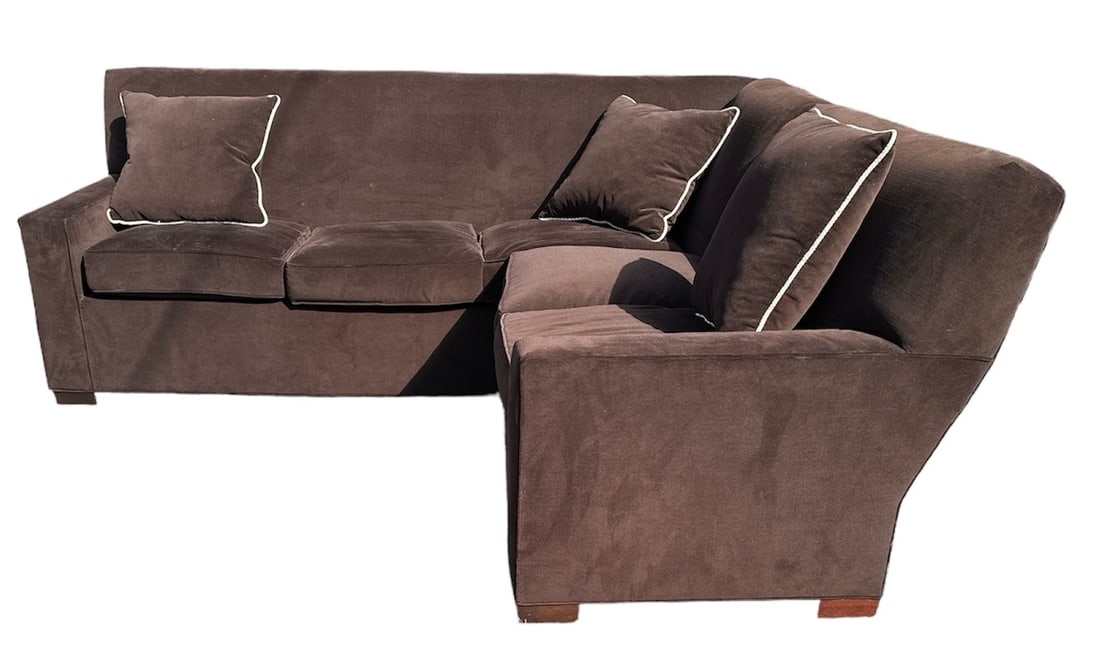 Modern Style Sectional Sofa w/ Matador Back: 38" H to back x 21" H to seat x 96" x 94" x 39" D.