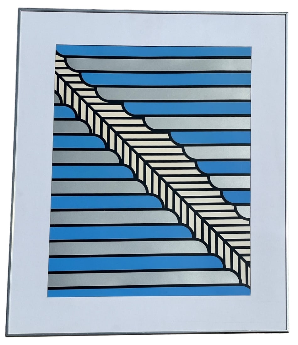Op Art NICHOLAS KRUSHENICK 1967 Signed and Numbered Screenprint on Paper (1 of 5)