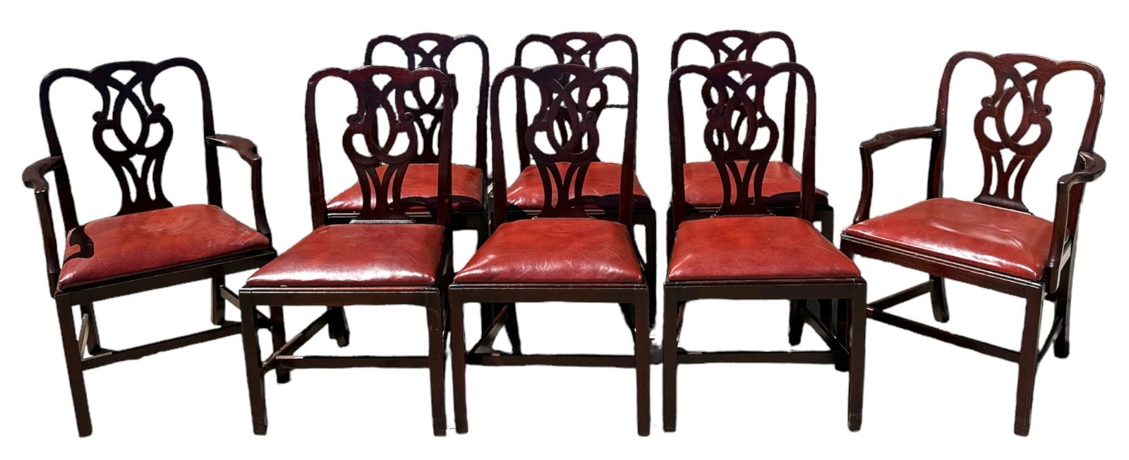 Set of 8 Chippendale Style Dining Chairs (1 of 6)