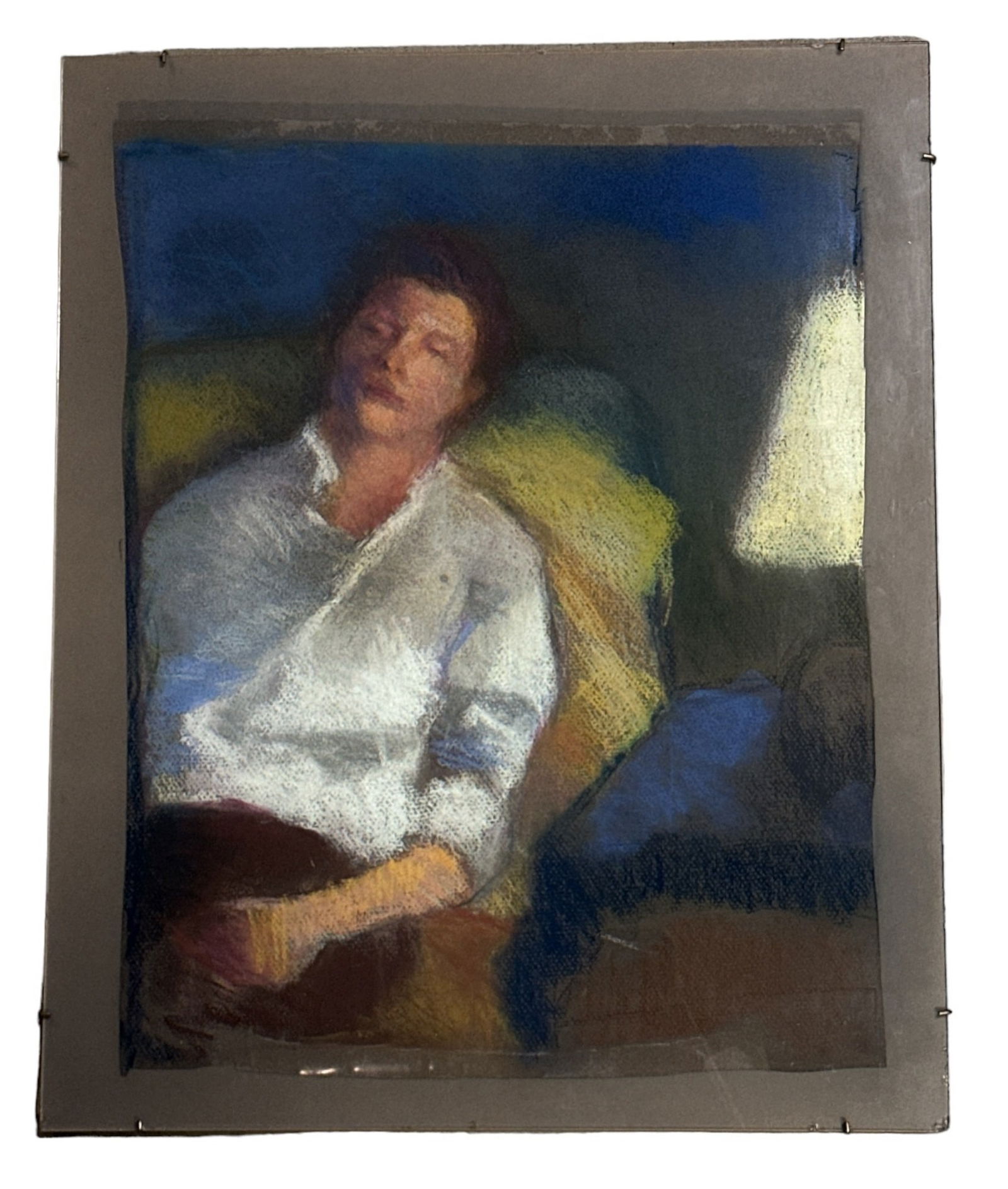 Mid Century Pastel on Paper of a Man (1 of 4)