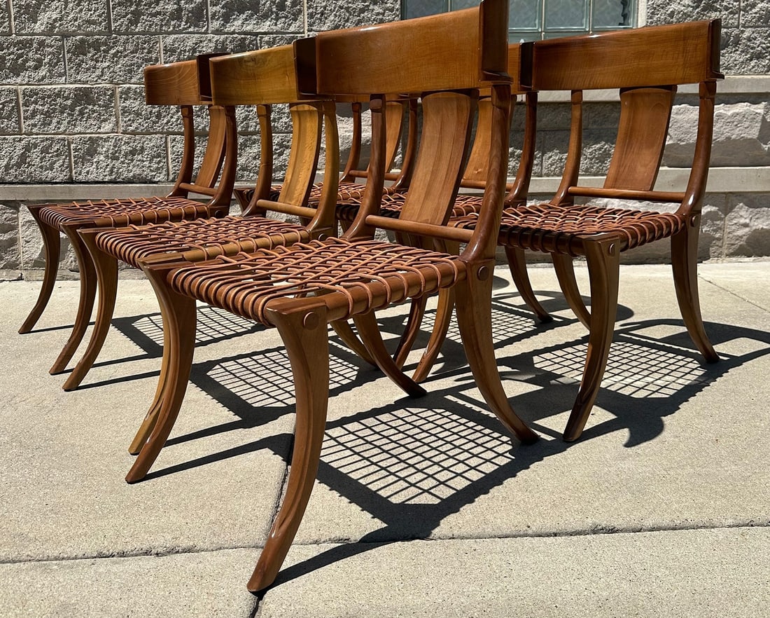 T.H. ROBSJOHN GIBBINGS Style Klismos Chairs, Set of 6 (1 of 14)