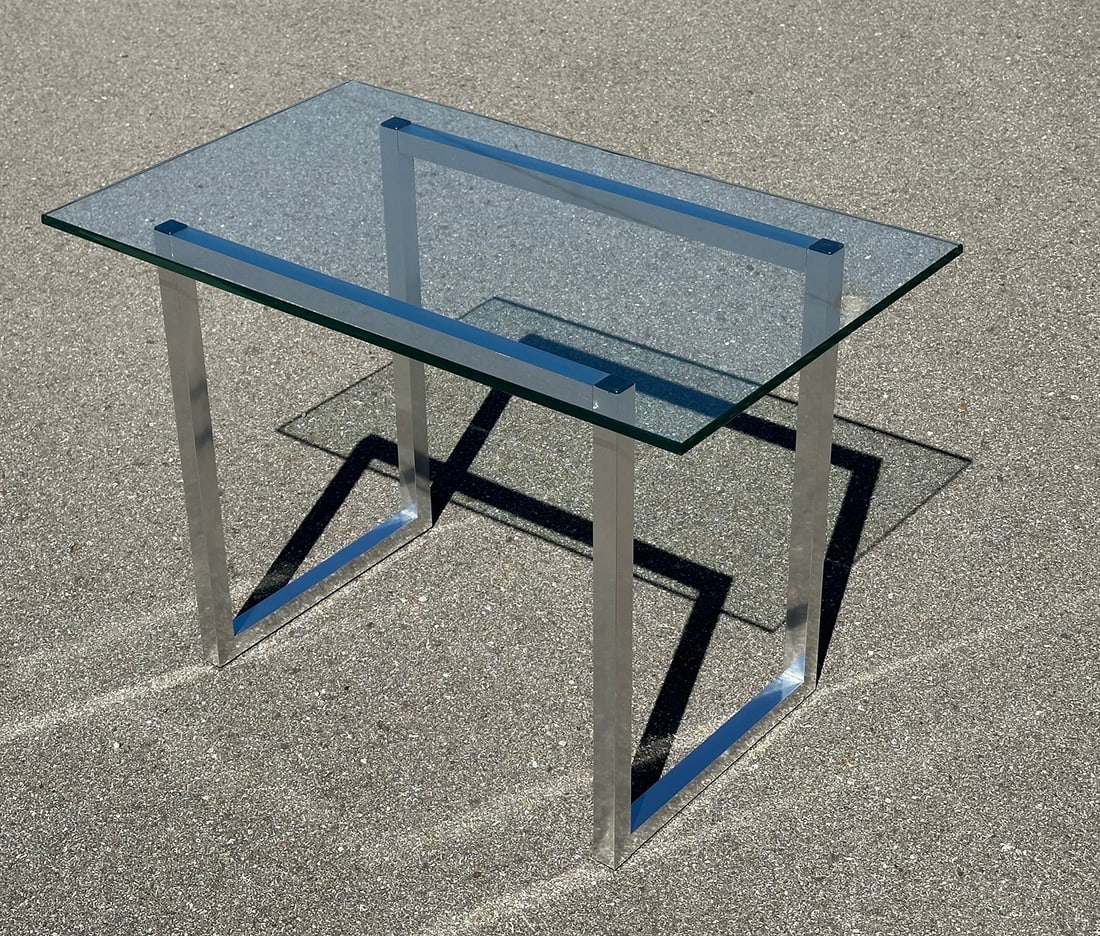 Mid Century Chrome Accent Table (1 of 6)