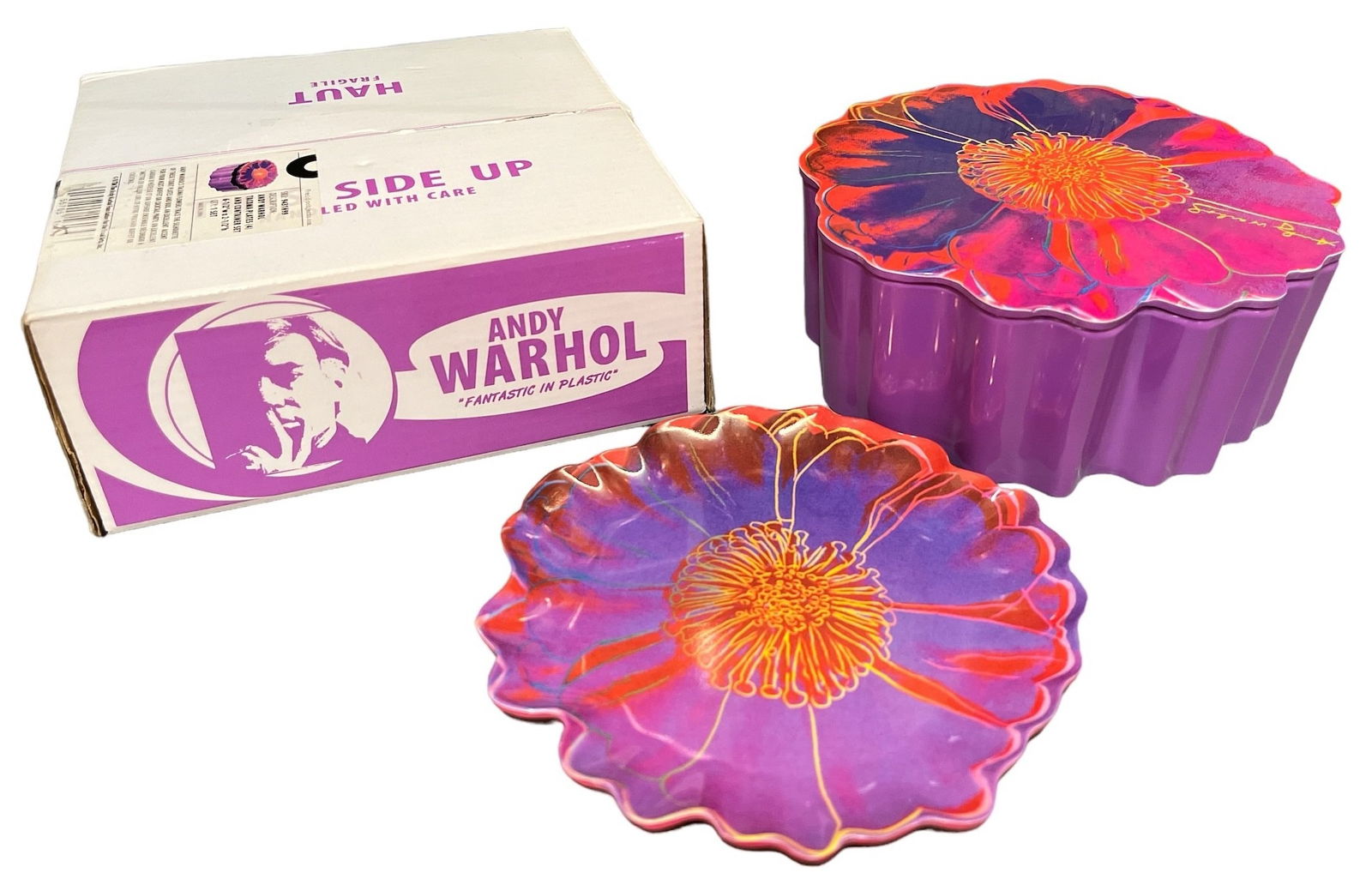 Pop Art ANDY WARHOL Set of 4 Dessert Plates, Original Box (1 of 7)