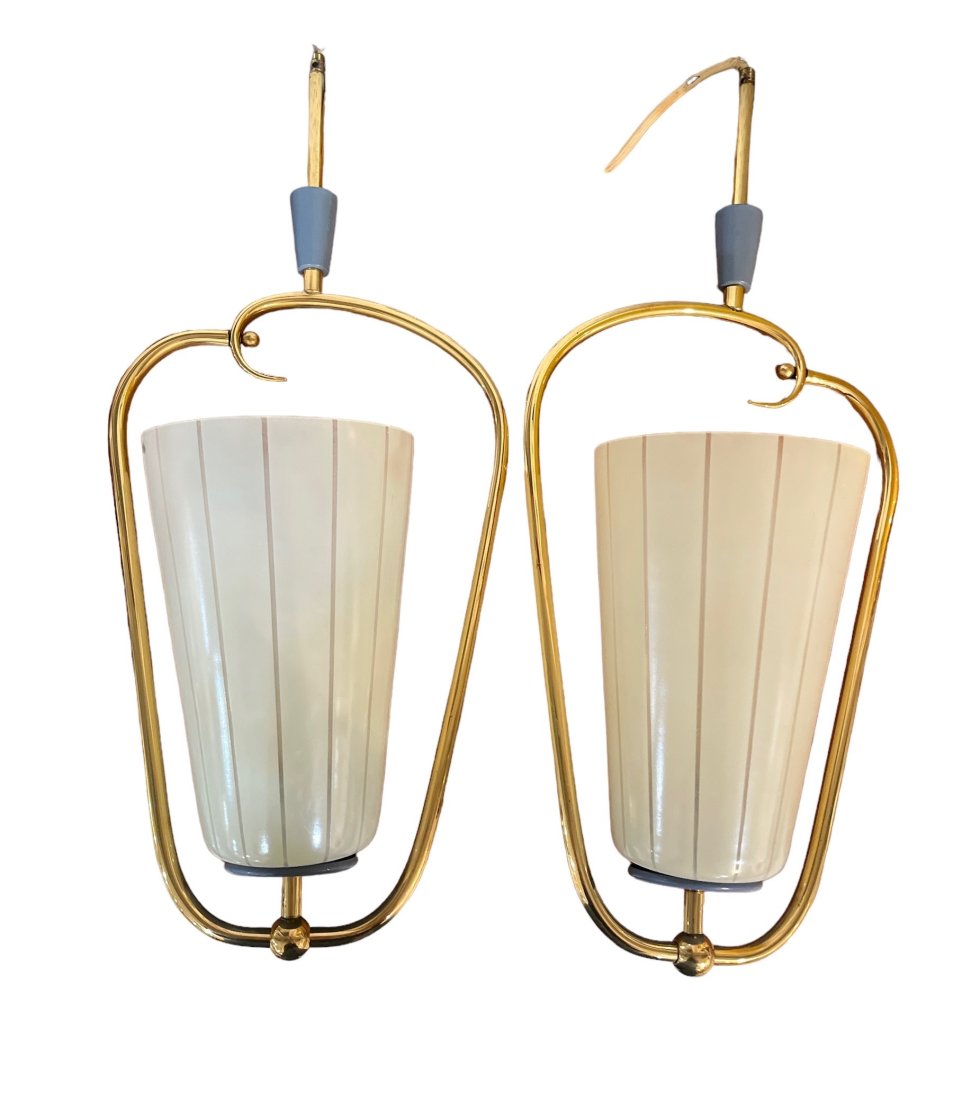 Retro Mid Century Hanging Pendant Lights, Pair (1 of 4)