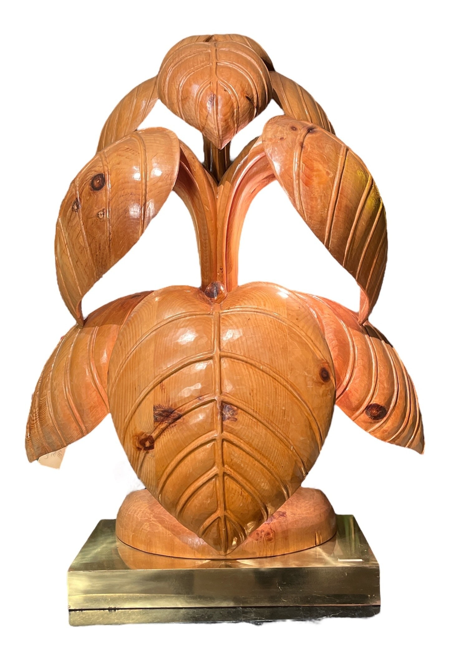 Italian Carved Wood Palm Tree Table Lamp (1 of 8)