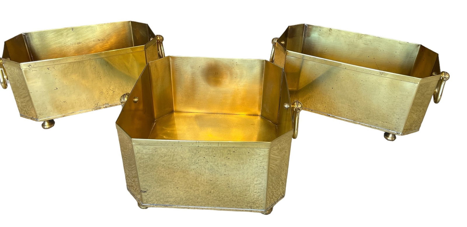 Three Italian Brass Planters (1 of 6)