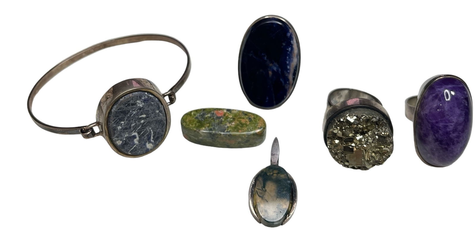 Collection Vintage Silver, Sterling Silver, and Stone Jewelry (1 of 9)