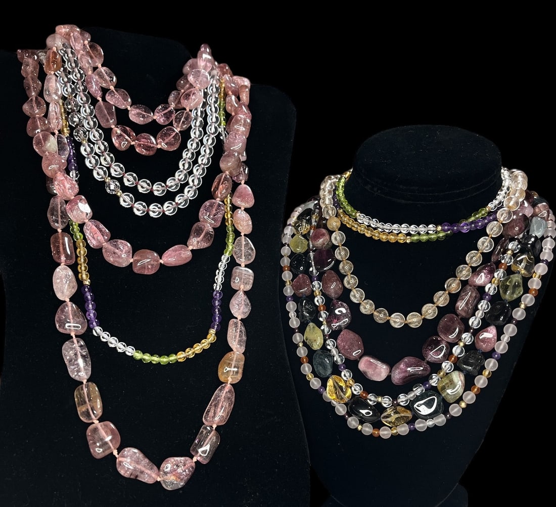 Collection Assorted Semi Precious Stone Necklaces, Some 14k Gold (1 of 7)