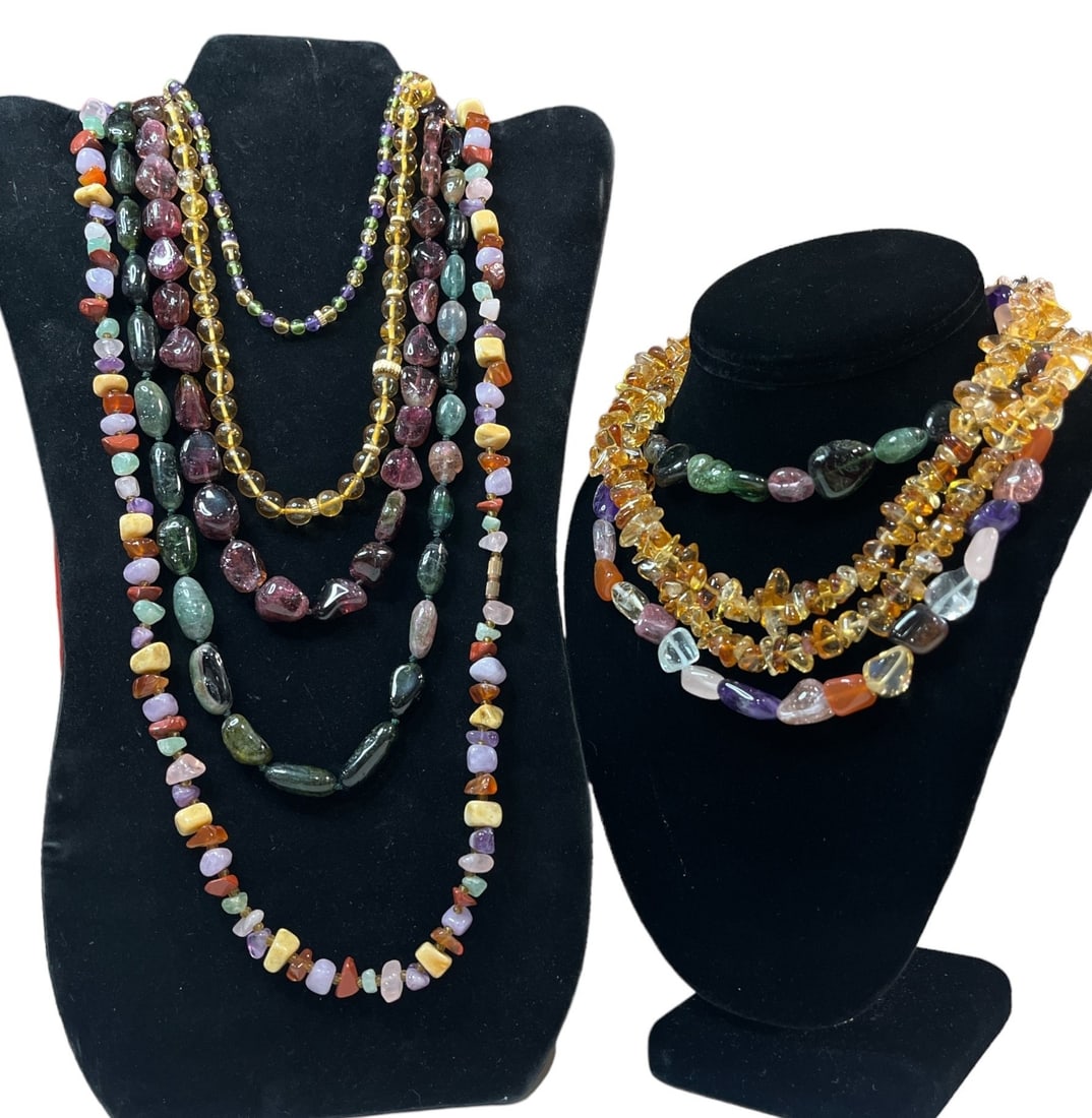 Collection Assorted Semi Precious Stone Necklaces, Some 14k Gold (1 of 7)