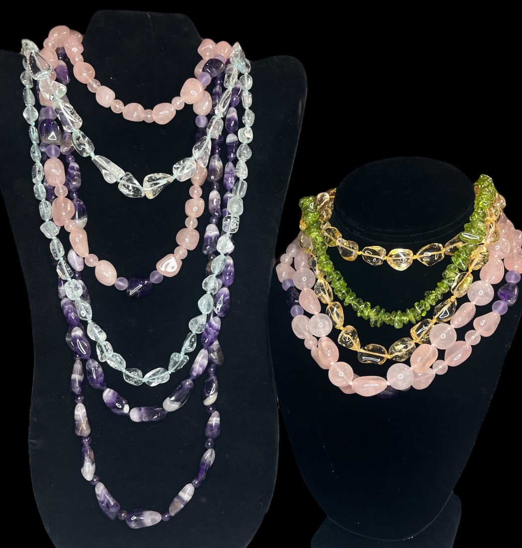 Collection Assorted Semi Precious Stone Necklaces, Some 14k Gold (1 of 9)