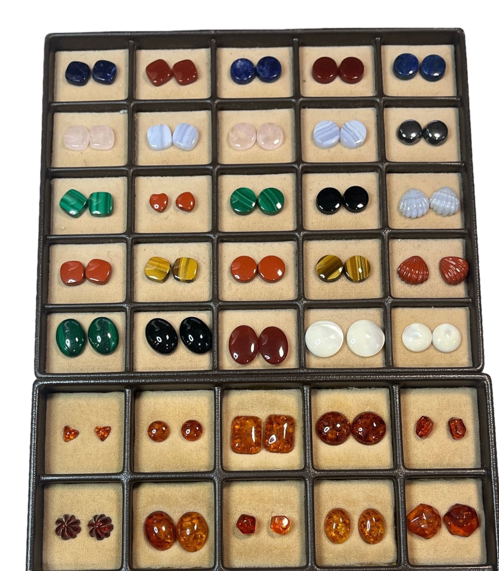 Large Collection 14k Gold and Semi Precious Stone Earrings (1 of 7)