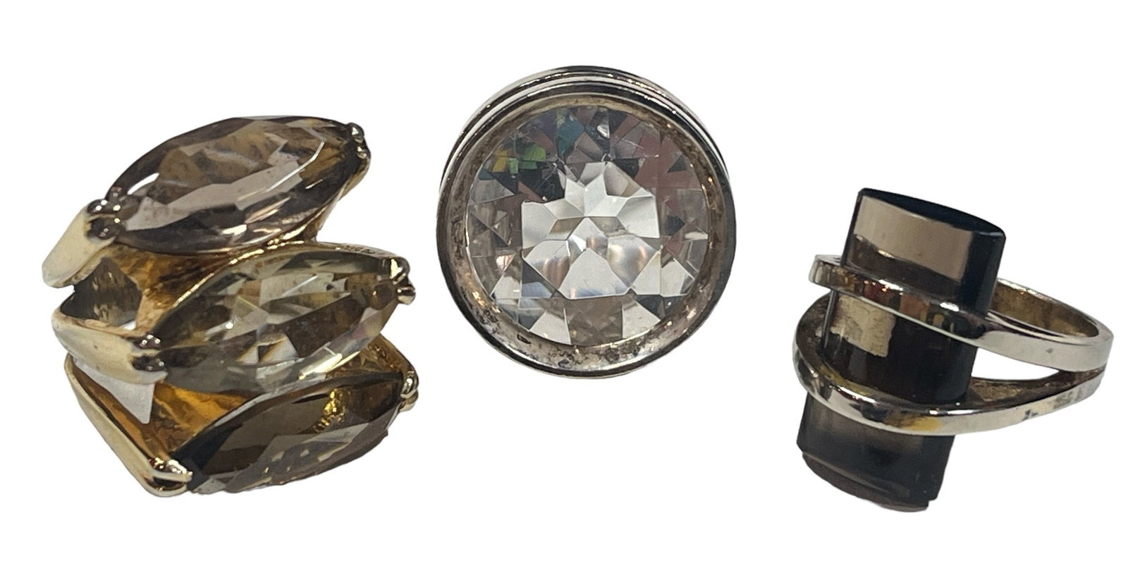 Three Sterling Silver and Assorted Stone Rings (1 of 8)