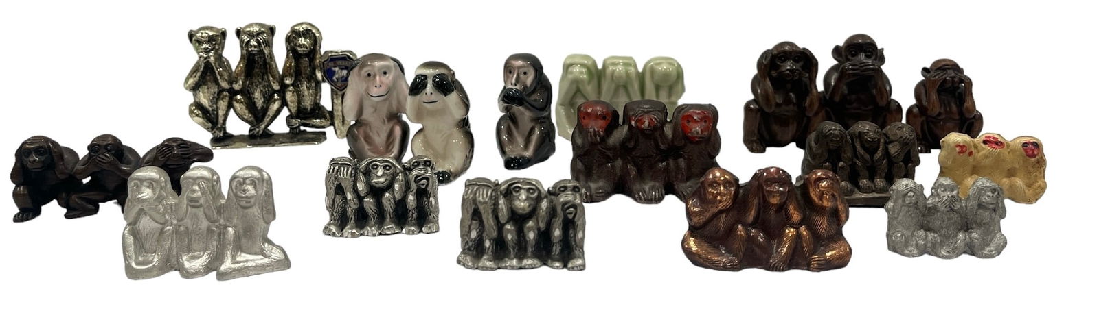 Collection Miniature Three Wise Monkeys Figurines (1 of 9)