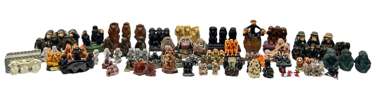 Large Collection Three Wise Monkeys Figurines (1 of 12)