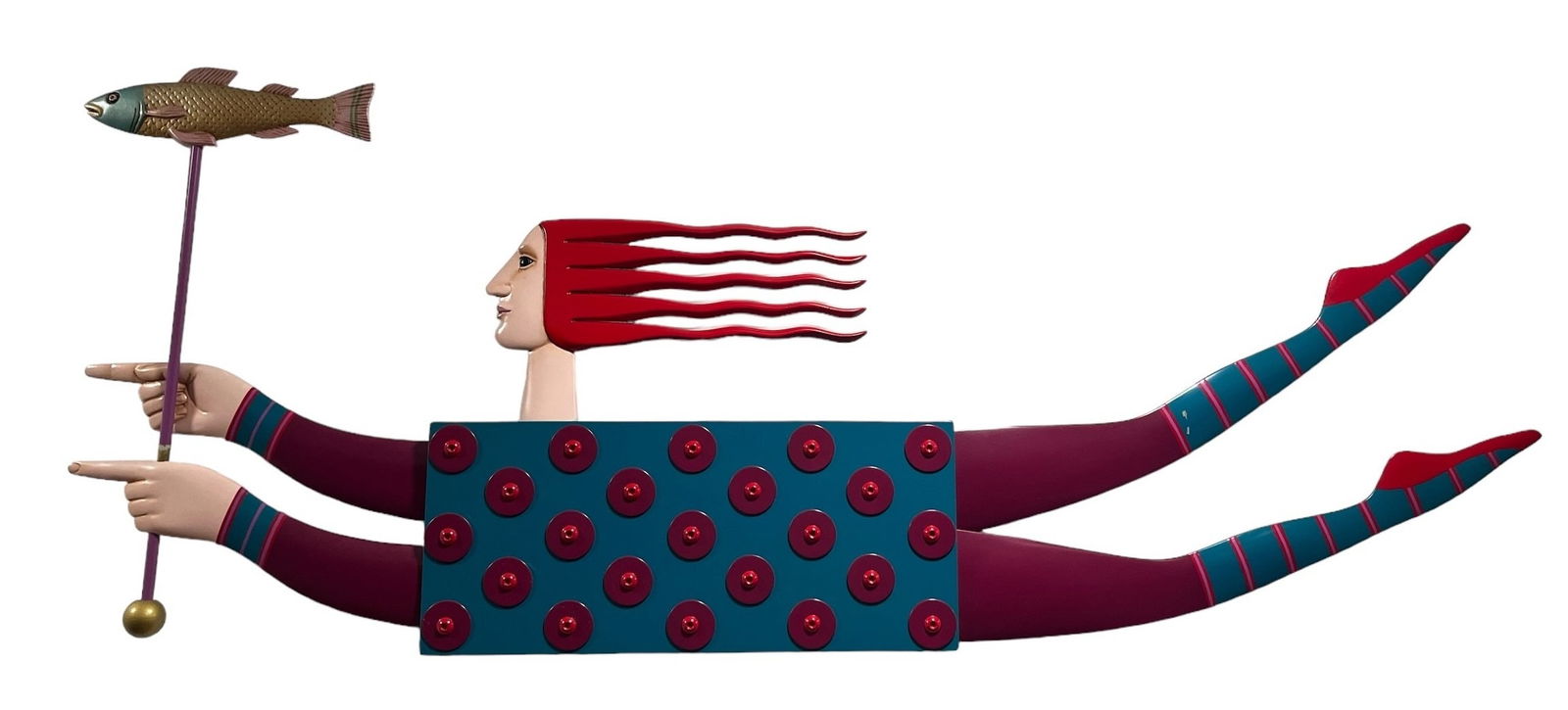 JAMES EATON Woman With Fish Wall Sculpture (1 of 8)