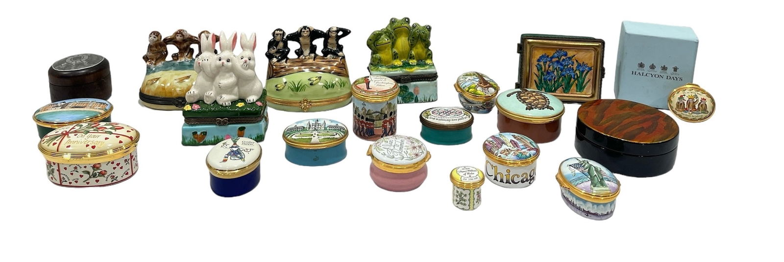 Collection Enamel, Porcelain Trinket Boxes, HALCYON DAYS, LIMOGES, CRUMMELS (1 of 17)