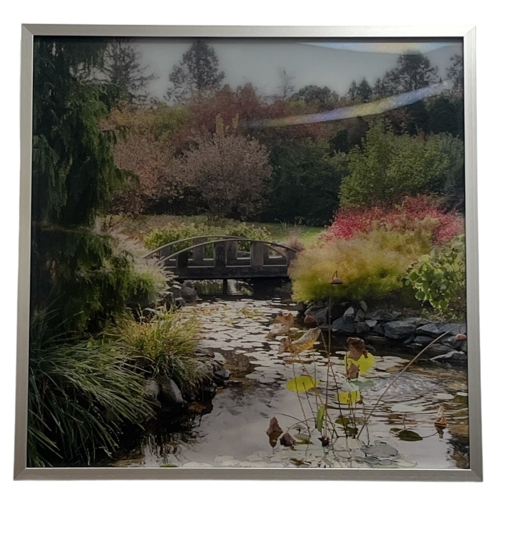 MICHAEL BROWN "Klehm Bridge" Optical Illusion Artwork: 16.26" H x 16.25" W x 1.5" D. Numbered and titled en verso, 223/250.