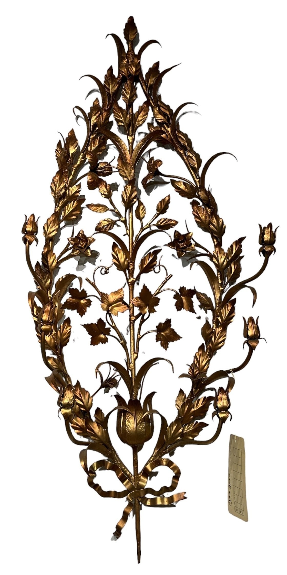 Vintage Hollywood Regency Six Arm Wall Sconce: 46.5" H x 20.5" W x 6" D. Please see auction description for pick up details.