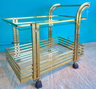 Mid Century Brass Bar Cart