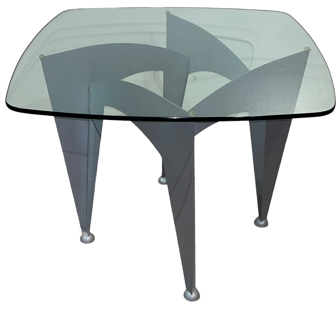 Post Modern Metal and Glass Side Table (1 of 4)