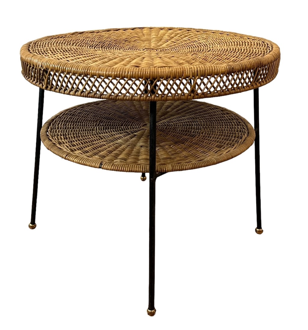CALIF-ASIA Mid Century Wicker Cocktail Table (1 of 5)