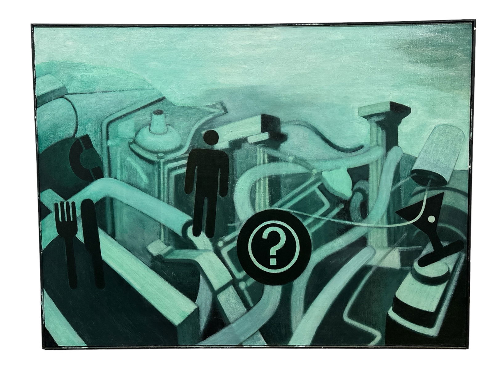 JAMES MASSENA MARCH Wall Size Abstract Op Art: 36" H x 48.75" W x 1.75" D