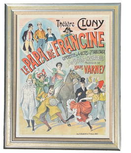 ALFRED CHOUBRAC "Le Papa De Francie" French Advertisement Poster: 37" H x 29" W in the frame