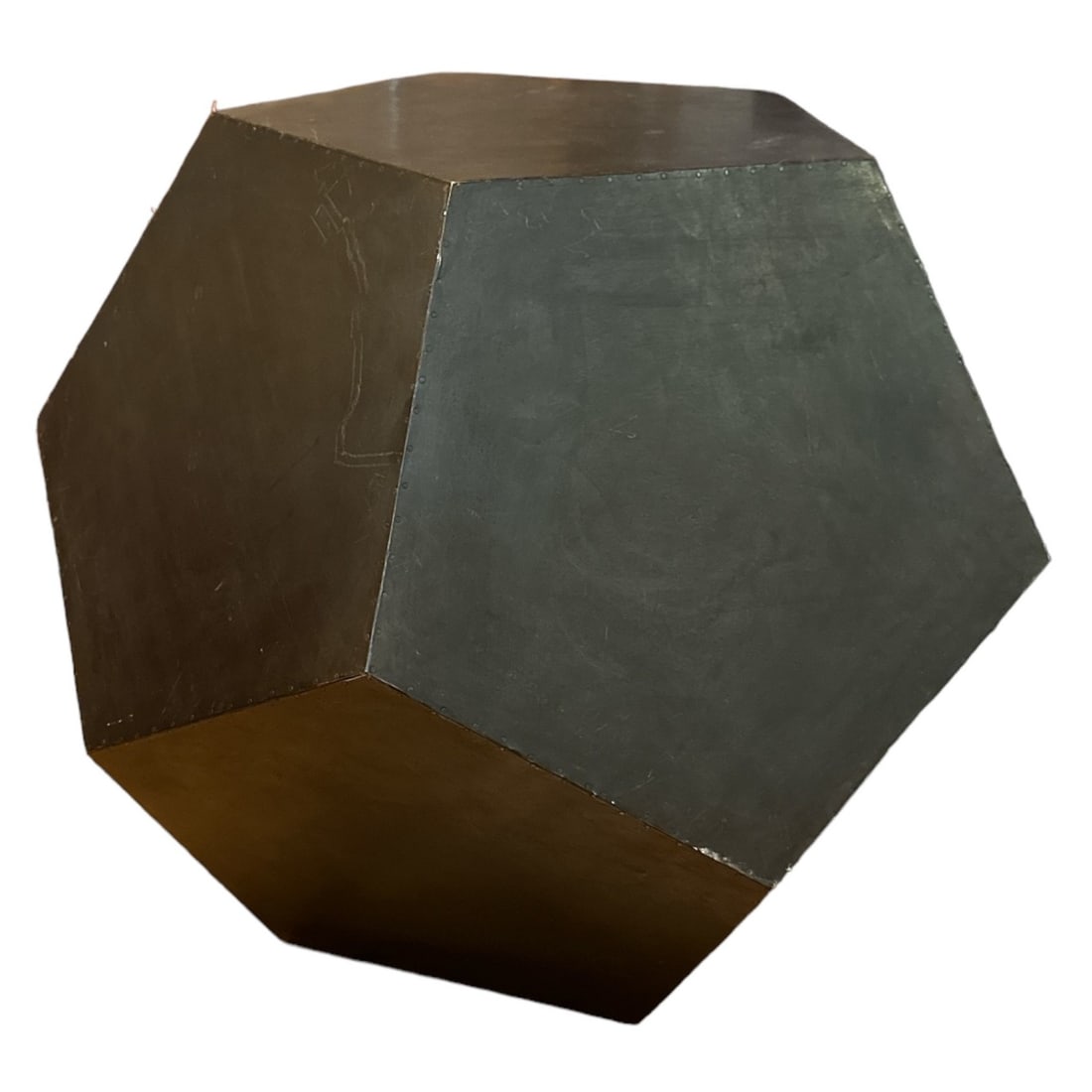 Brutalist Nailhead Geometric Side Table (1 of 7)