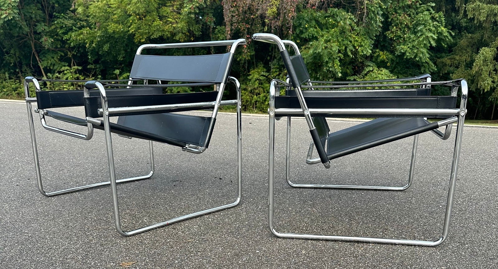 MARCEL BREUER Style WASSILY CHAIRS, Italy, Pair (1 of 7)