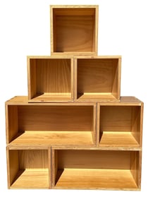 Modernist Folk Art Dovetail Joint Modular Storage Cubes