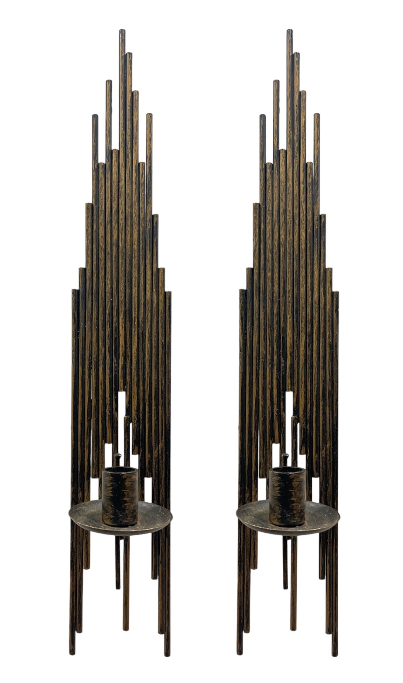 Mid Century Brutalist Skyscraper Wall Sconces, Pair (1 of 3)