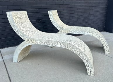 Modernist Sculptural Lounge Chairs, Pair