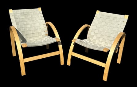 KVIST MOBLER Style Danish Lounge Chairs, Pair