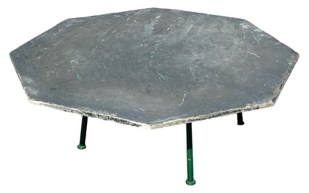 RUSSELL WOODARD Slate Top Table on Iron Base