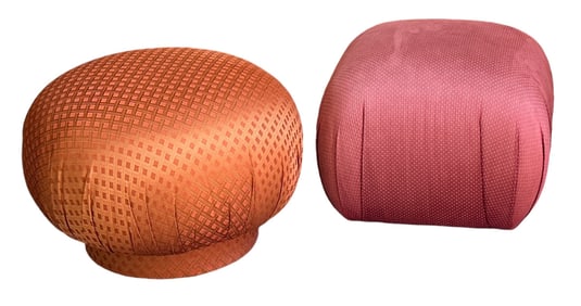 Two ADRIAN PEARSALL Style Ottoman Poufs