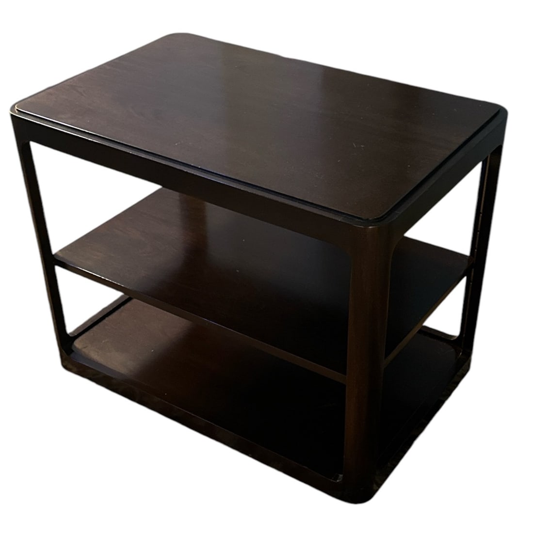 DUNBAR Tri-Level End Table: 22.5" H x 29.25" W x 19" D.