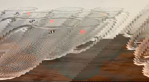 IITTALA Glass Beer Mugs, Set of 6