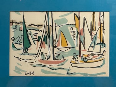 Mid Century RAOUL DUFY Boat Basin Serigraph