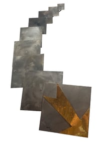 Brutalist Industrial Metal Wall Sculpture, RAB