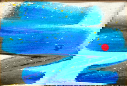 Mid Century Signed Abstract Painting