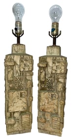 Vintage Mid Century Brutalist C.N. BURMAN Lamps