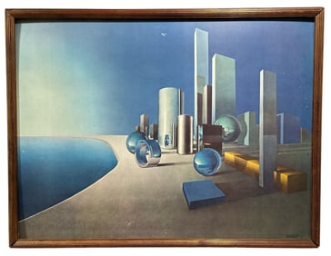 RALPH HERTLE "Until Now" Surrealist Futuristic Print