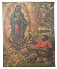 Vintage "Our Lady of Guadalupe" Print on Canvas