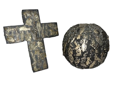 Two ESTELA OGAZON Mexican Folk Art Pieces